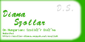 diana szollar business card